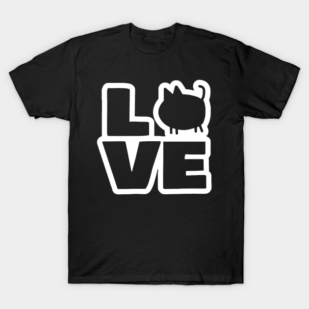 Love Cats in White Valentines Day T-Shirt by ellenhenryart